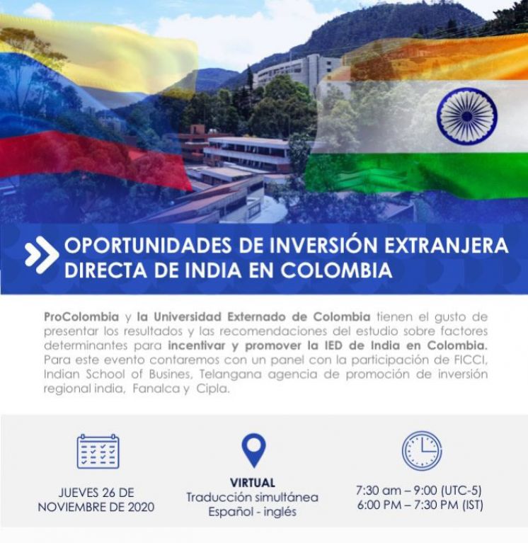 Conferencia "Oportunidades de inversión extranjera directa de India en Colombia"