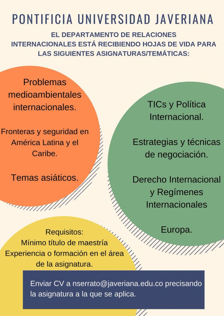 Convocatoria Profesor Universidad Javeriana